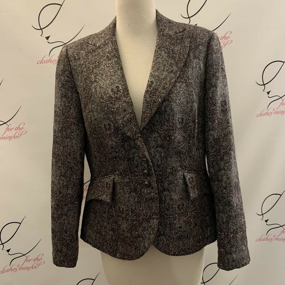 Focus 2000.  Size 10.  Metallic Fitted Classy Jacket.  Button Front.  Elegant DD